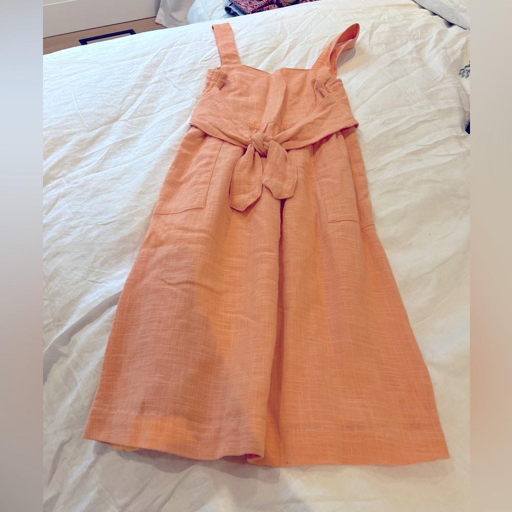 Anthropologie peach apricot sundress adjustable straps! Size 6 eu 38 cotton
